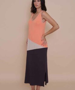 Vestido intarsia desagujado