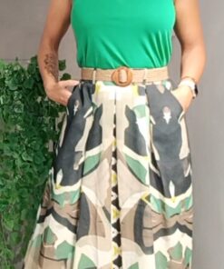 Falda print cinturón