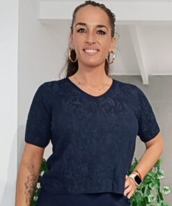 Alternative view of Top drapeado marino