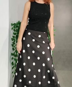 Falda lunares blanca