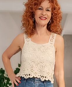 Top crochet flores