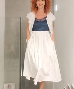 Falda midi lino