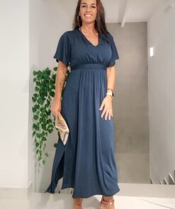 Alternative view of Vestido azul marino largo