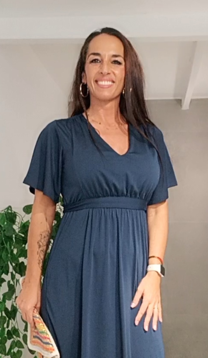 Vestido azul marino largo