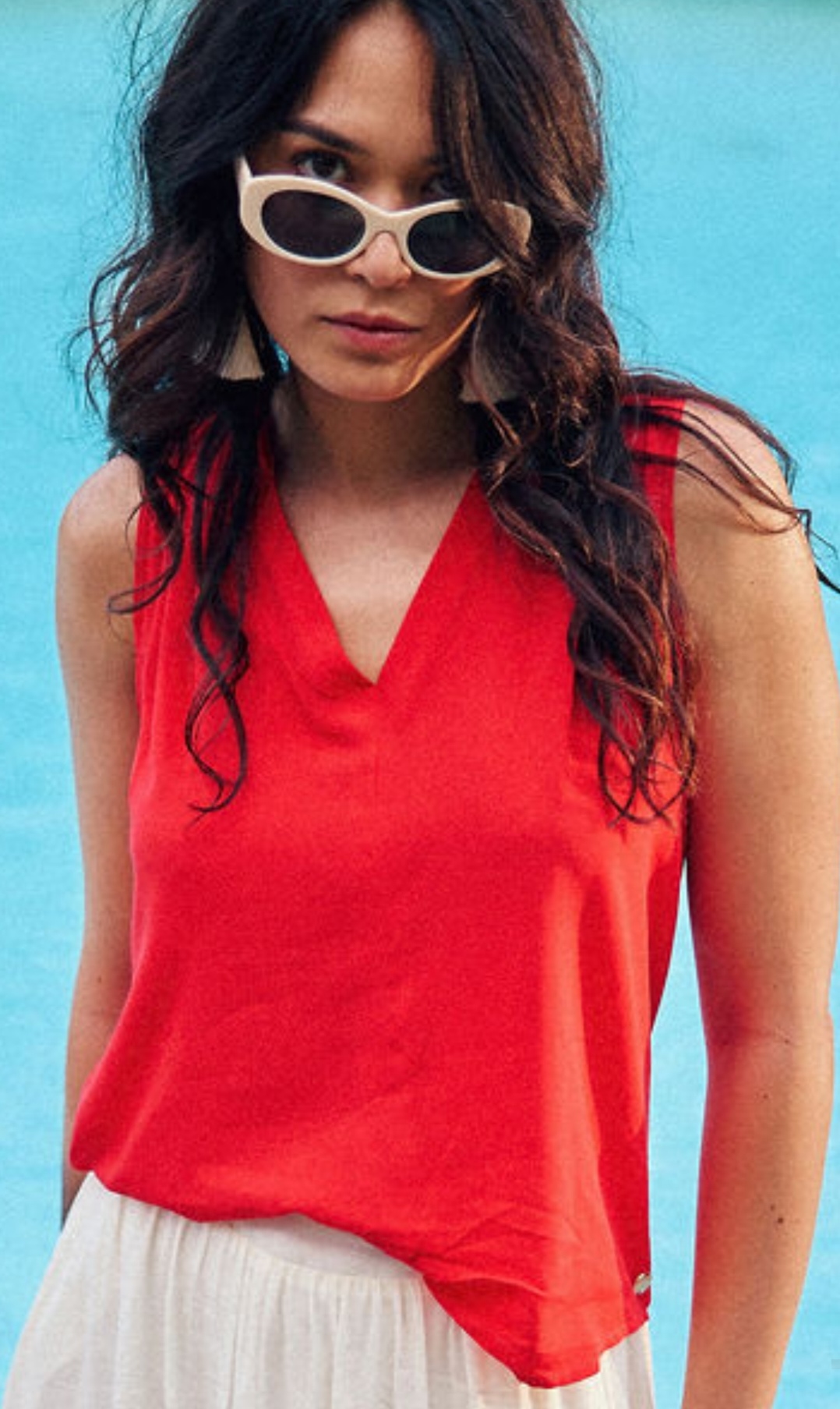 Blusa roja viscosa - Imagen 2