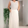Falda blanca bolsillos