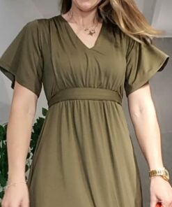 Vestido kaki largo