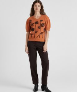 Sueter Romantic Flores Naranja