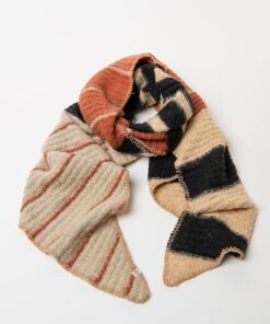 Bufanda de punto con rayas Beige