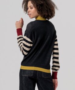 Alternative view of Jersey cuello perkins con motivo Negro