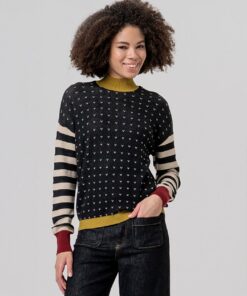 Jersey cuello perkins con motivo Negro