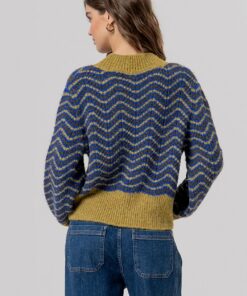Alternative view of Jersey cuello perkins con ondas Verde