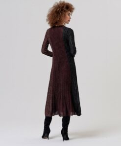 Alternative view of Vestido escote picoc con bloques de color Negro
