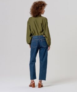 Alternative view of Jeans rectos deshilachado en bajo Indigo
