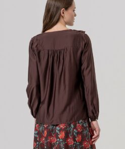 Alternative view of Blusa con volantes en delantero Chocolate